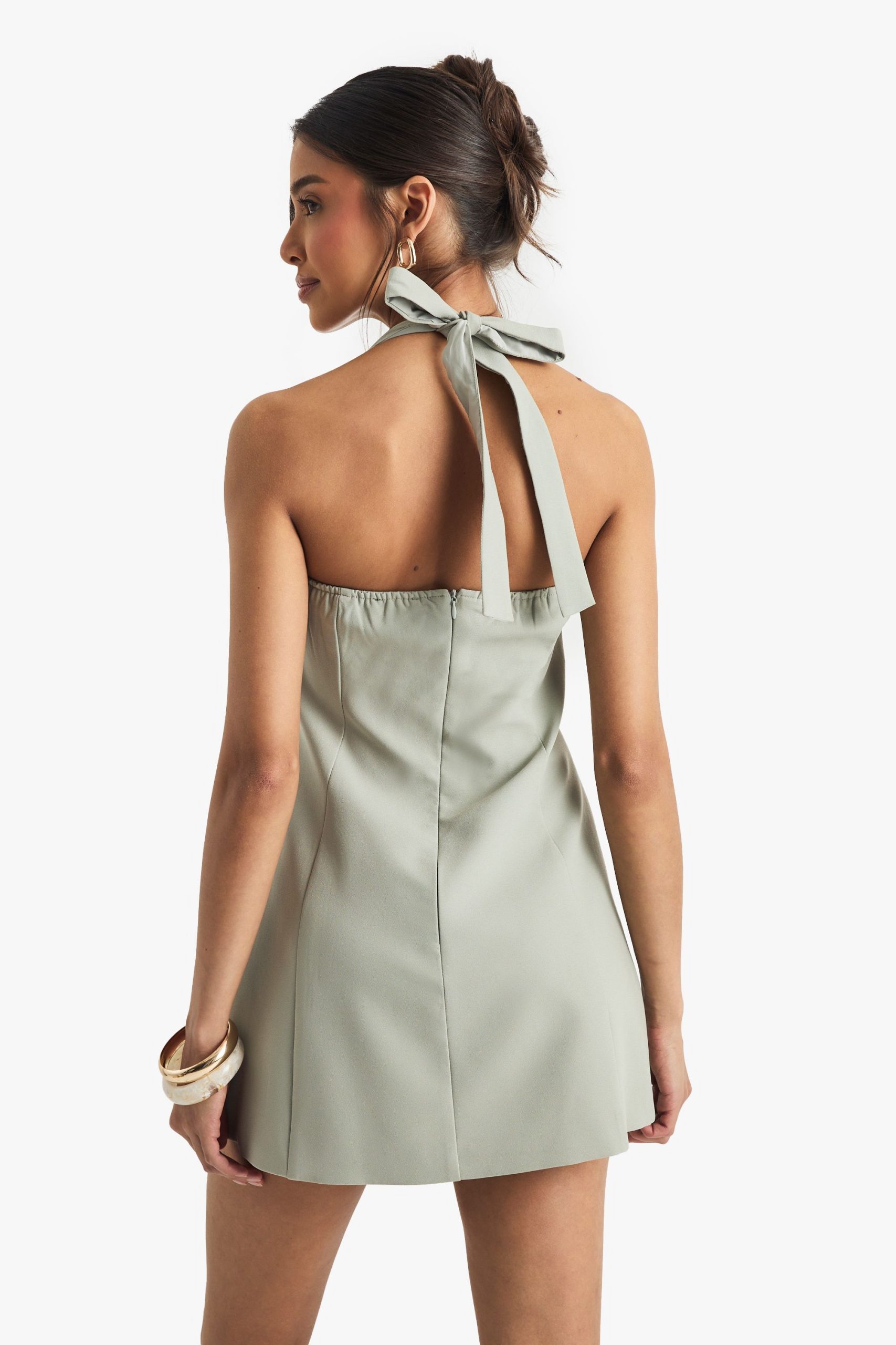 Tailored Halterneck A-line Dress - Image 2