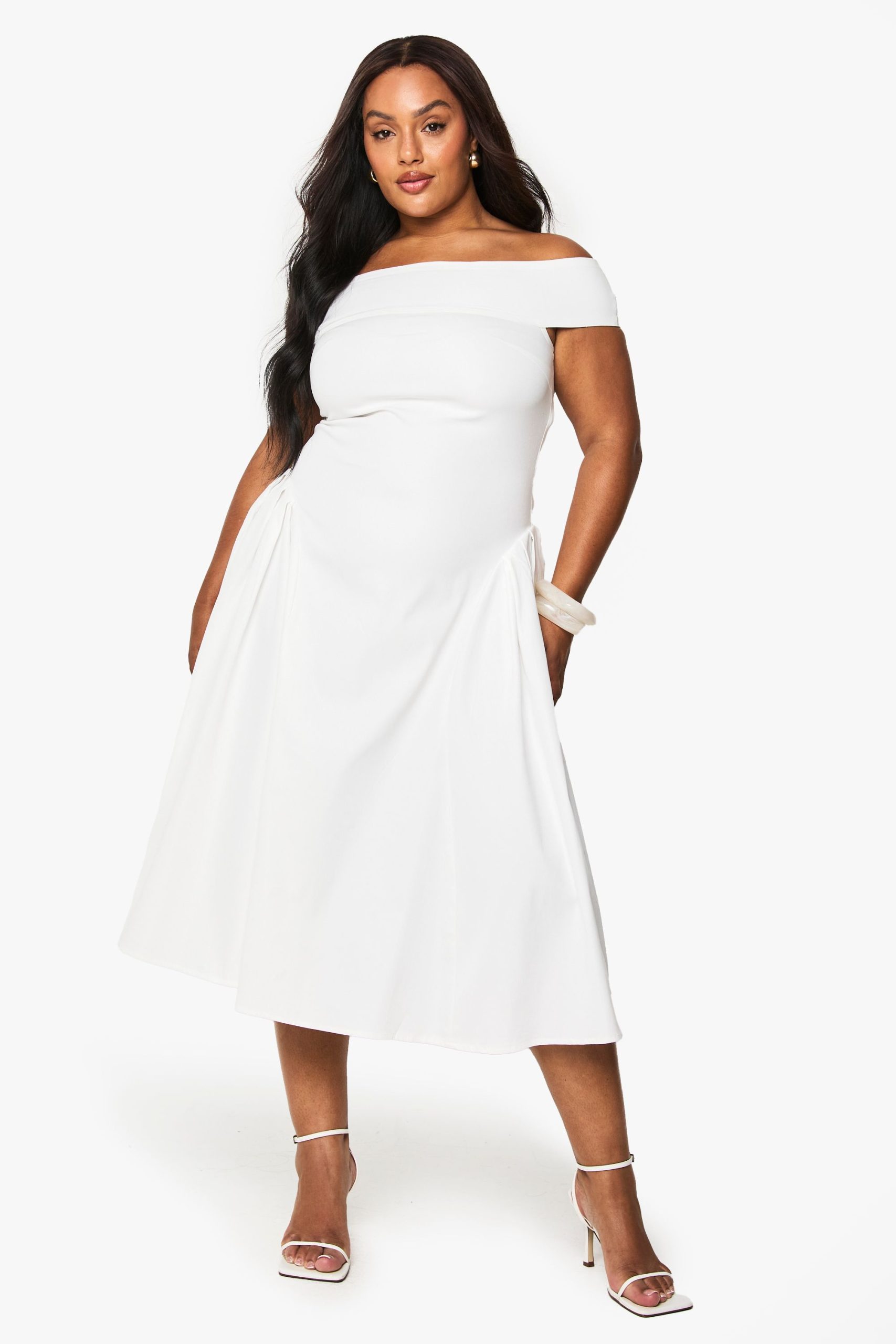 Plus Bardot Volume Skirt Dress