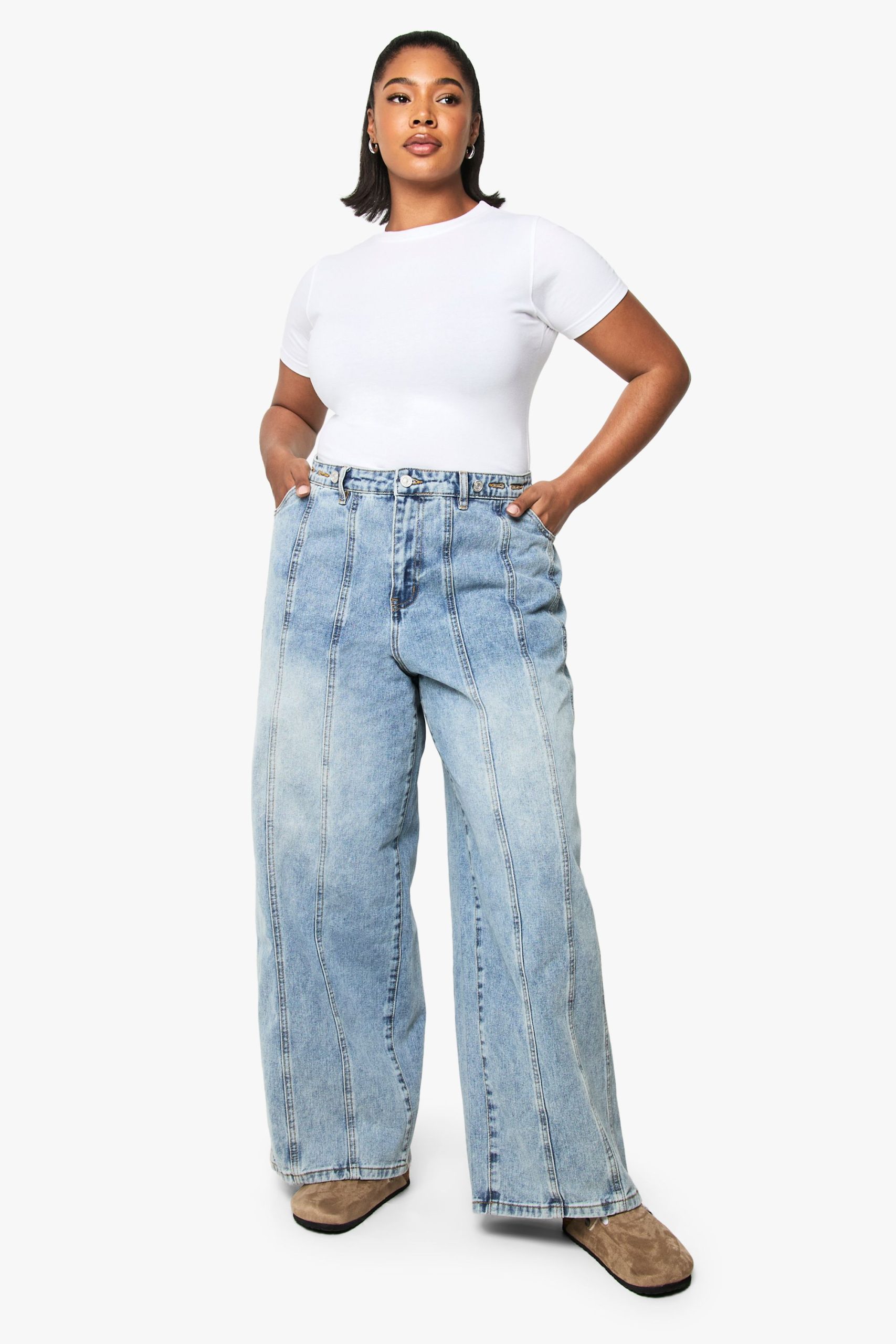 Plus Adjustable Waist Wide Leg Jean - Image 3