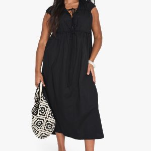 Plus Tie Front Midaxi Dress