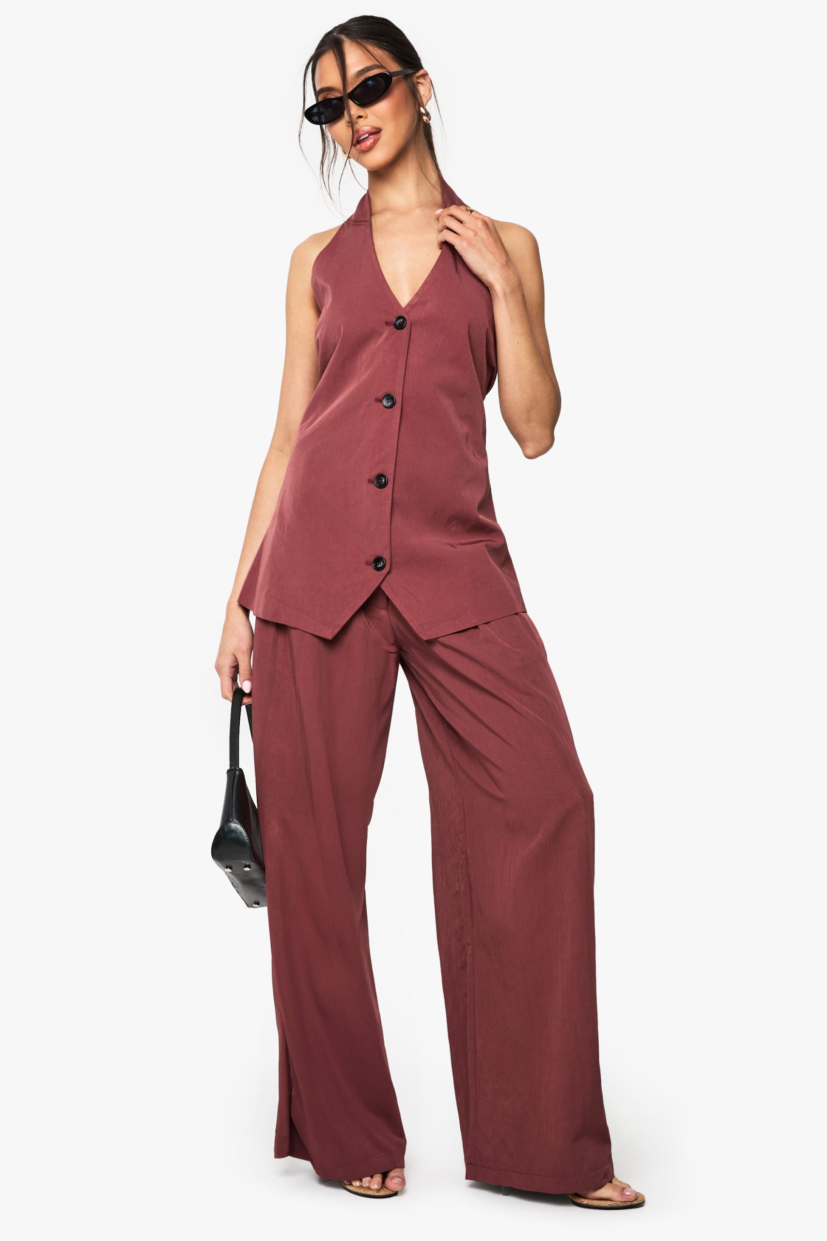 Halter Neck Longline Tailored Waistcoat - Image 3