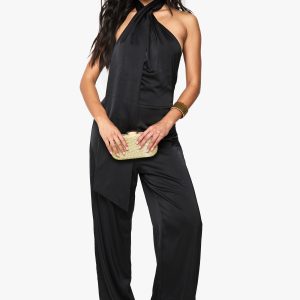 Satin Scarf Detail Jumpsuit