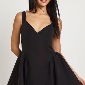 Bardot Structured Volume Skater Mini Dress