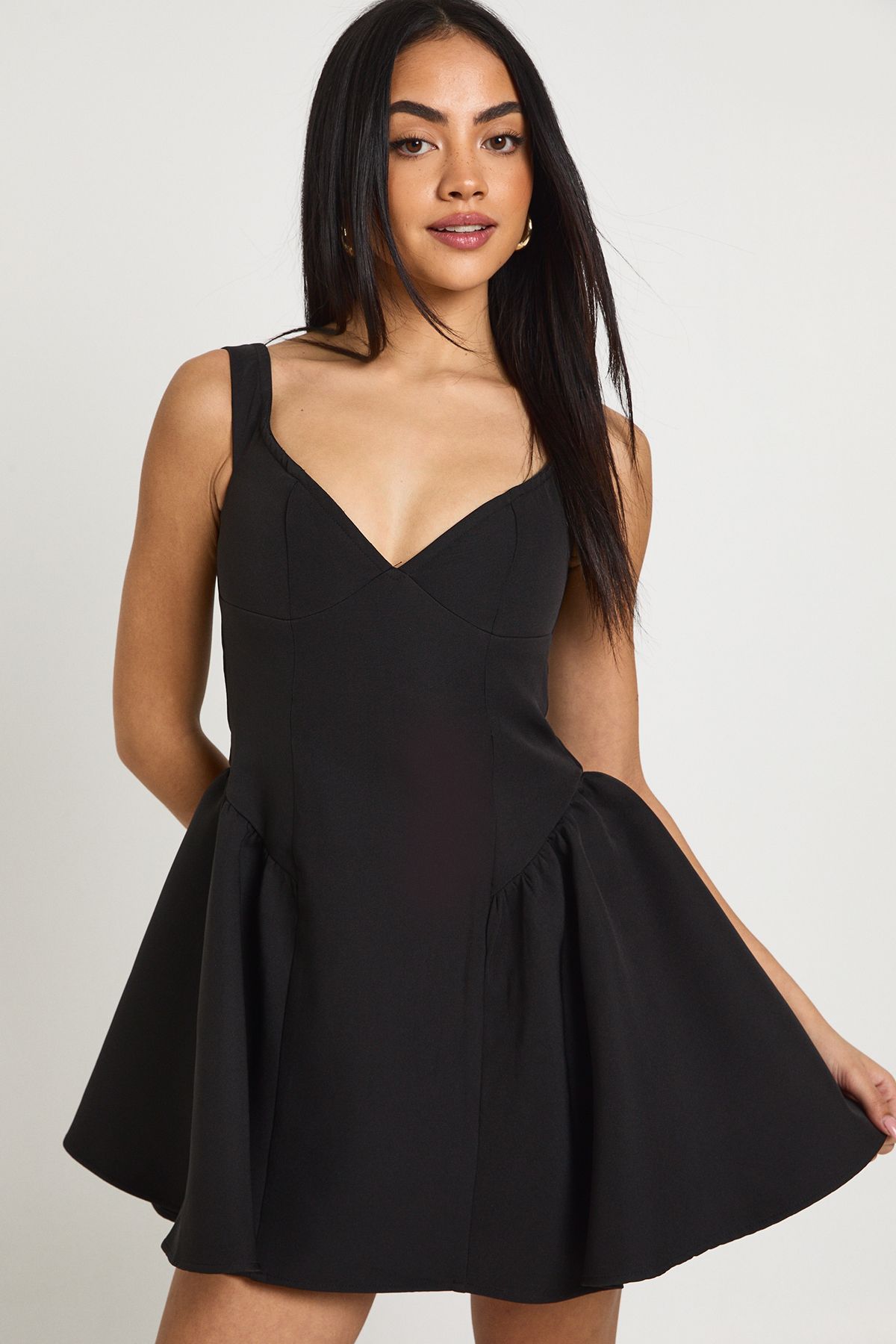 Bardot Structured Volume Skater Mini Dress