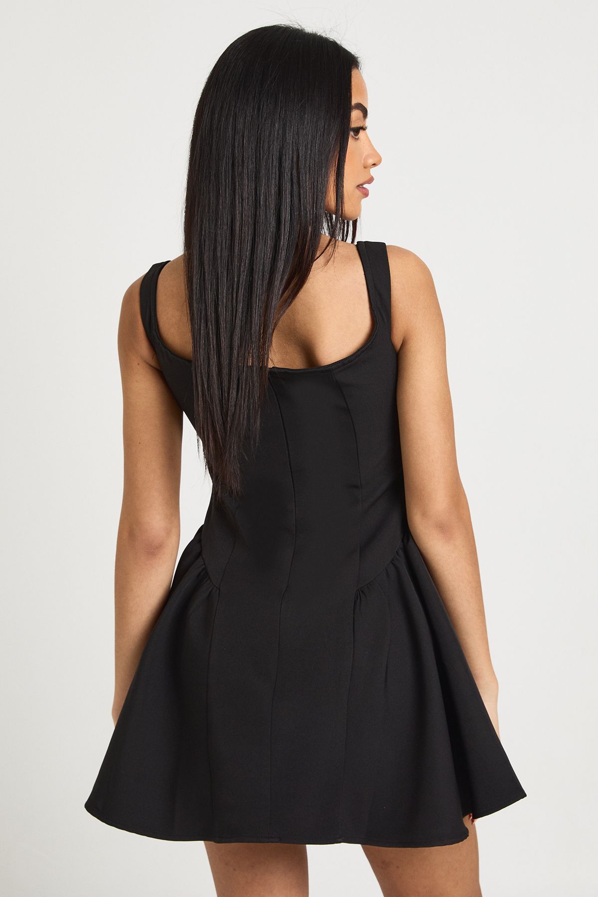 Bardot Structured Volume Skater Mini Dress - Image 2