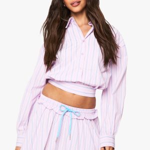 Ruffle Seam Skater Mini Skirt