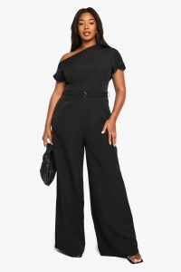 Plus Asymmetric Belted Jumpsuit