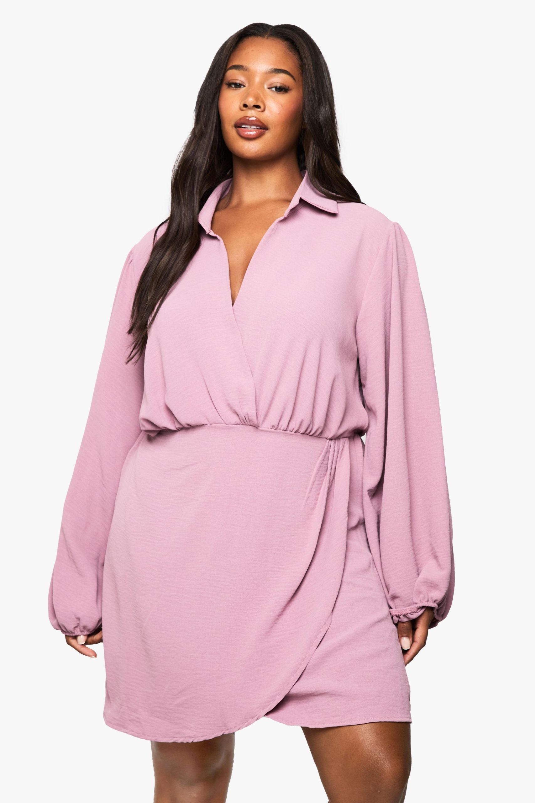 plus wrap mini dress