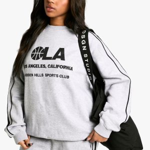LA Basketball Side Striped Oversized Sweatshirt