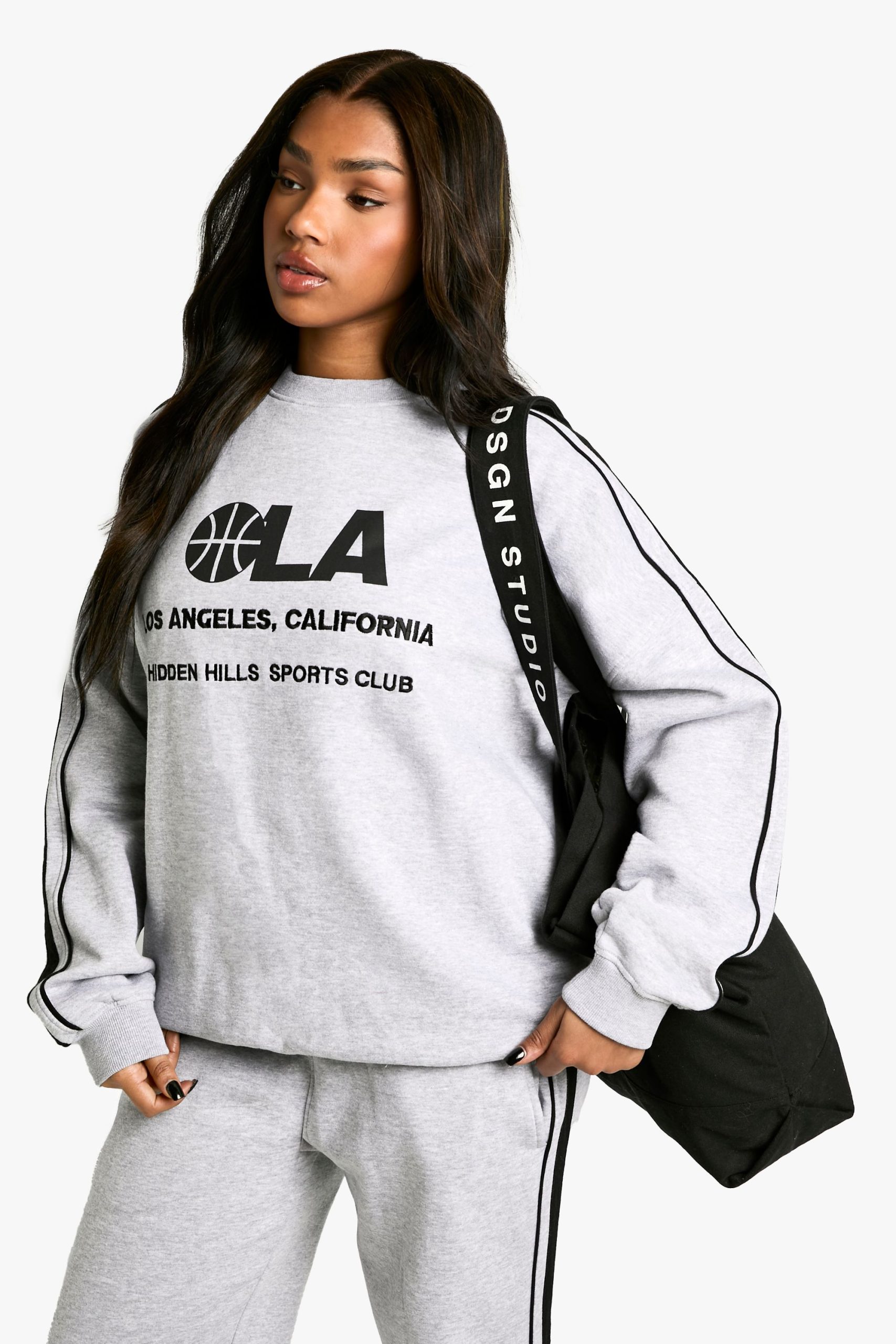 LA Basketball Side Striped Oversized Sweatshirt