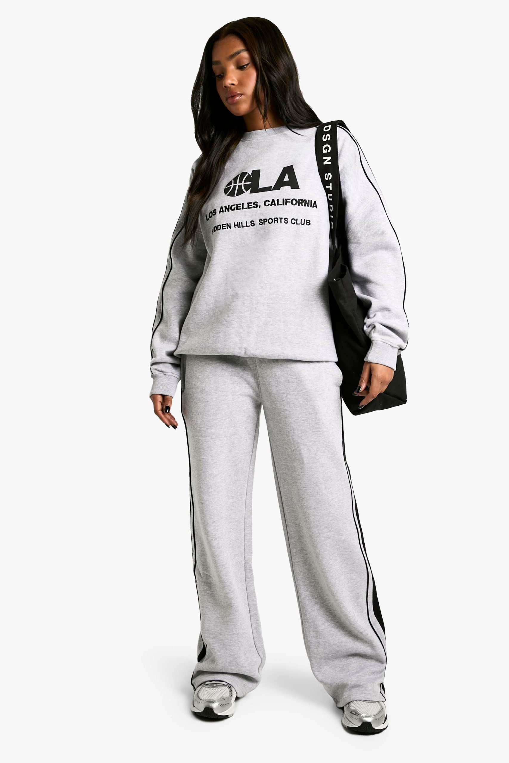 LA Basketball Side Striped Oversized Sweatshirt - Image 3