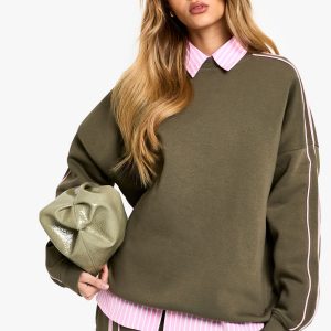 Double Side Striped Oversized Sweatshirt
