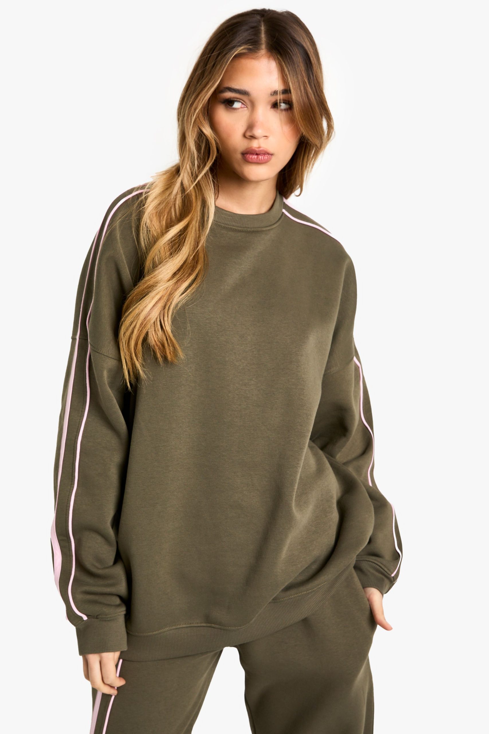 Double Side Striped Oversized Sweatshirt - Image 4