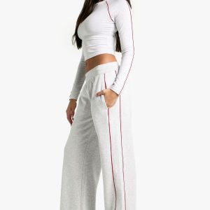 Piping Detail Straight Leg Jogger