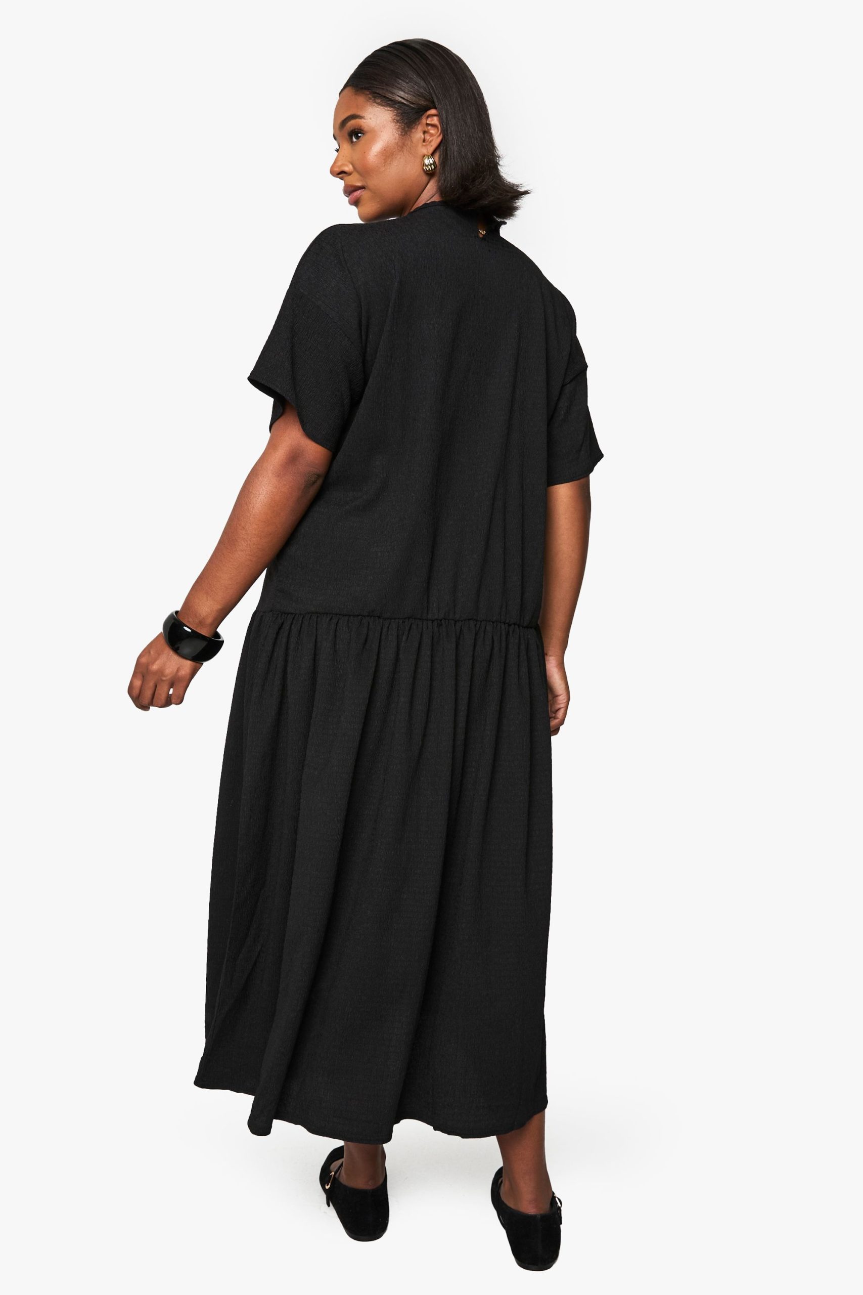 plus TEXTURED midaxi smock dress - Image 2
