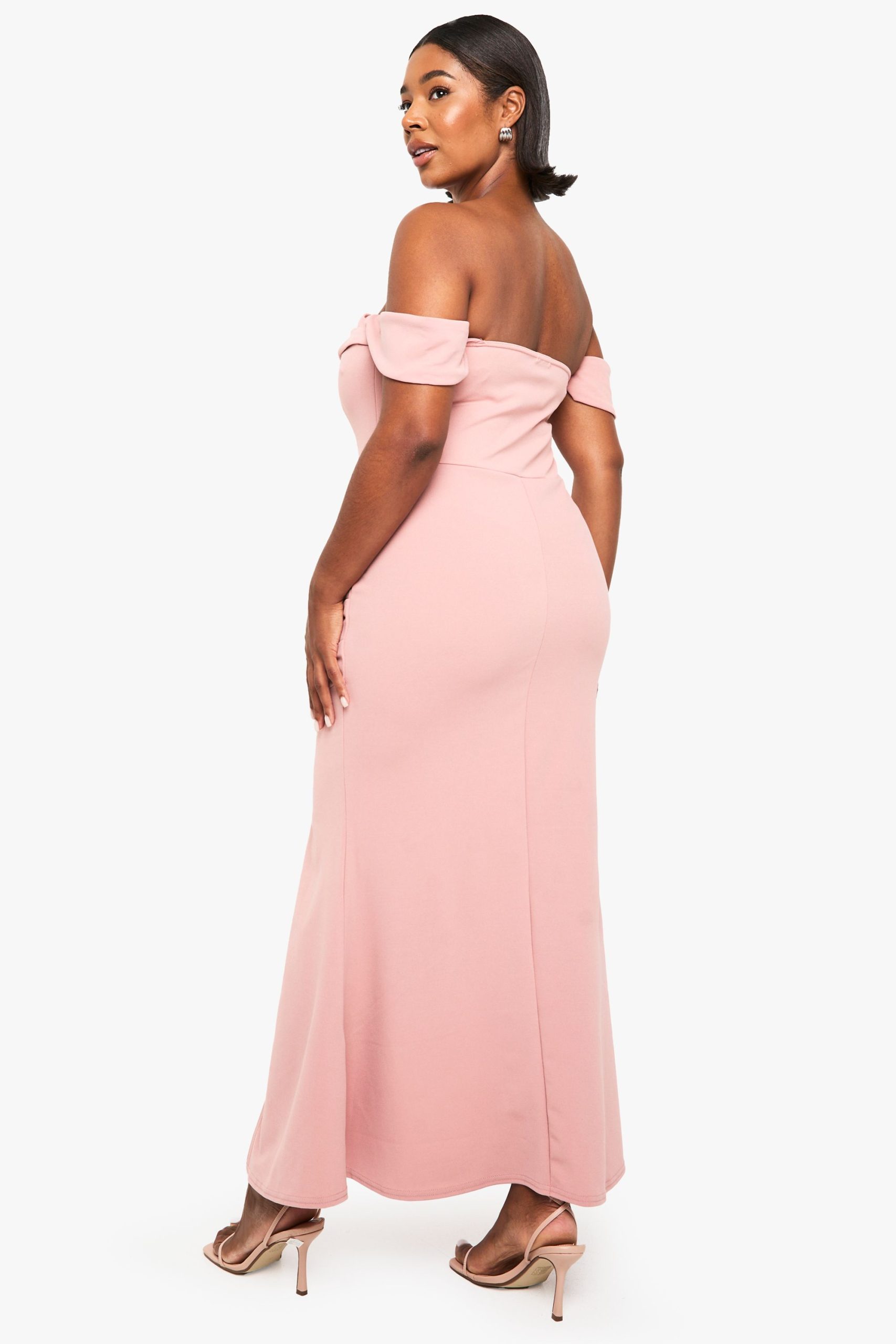 Plus Bardot Ruched Wrap Maxi Dress - Image 2