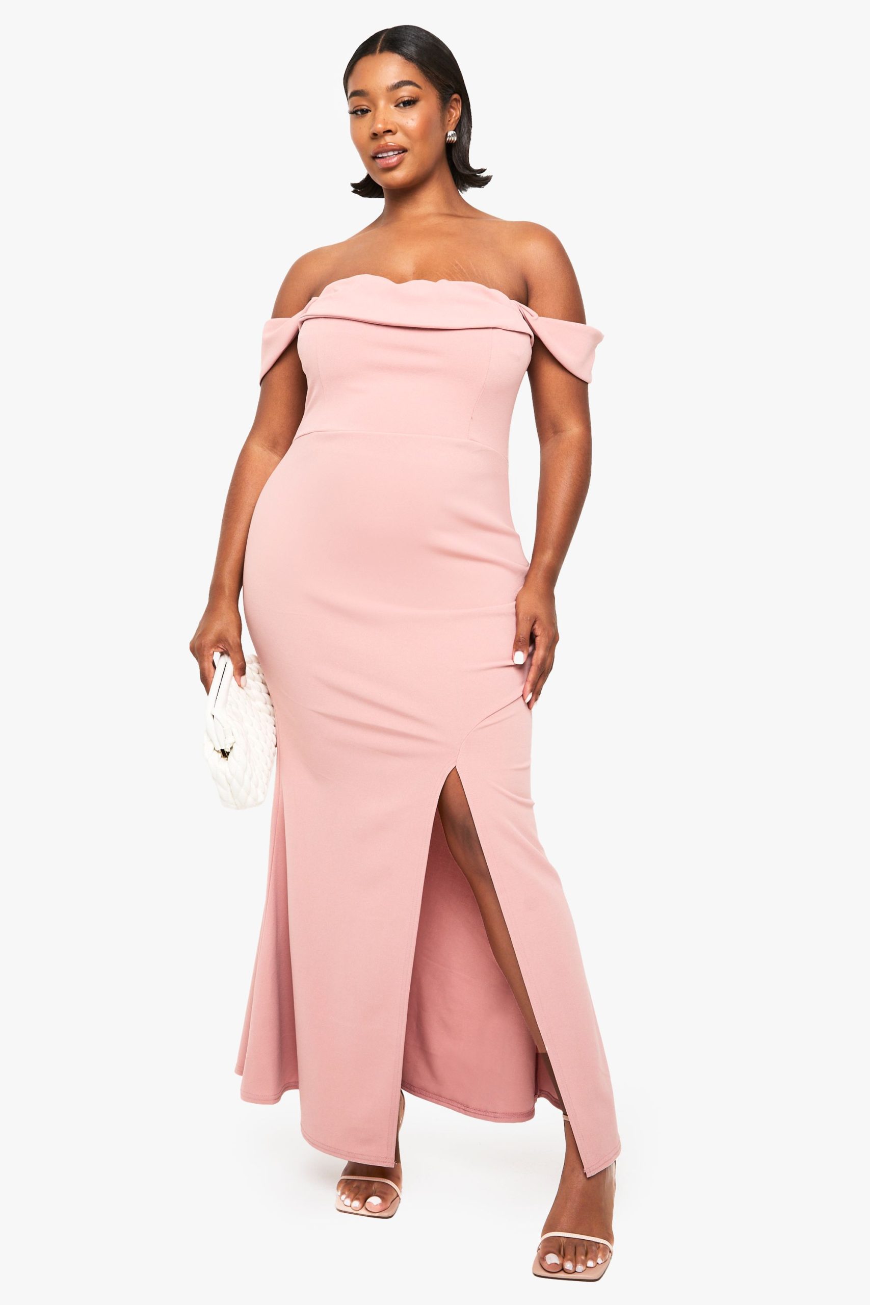 Plus Bardot Ruched Wrap Maxi Dress - Image 3