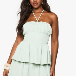 Halterneck Ruched Bust Skater Dress