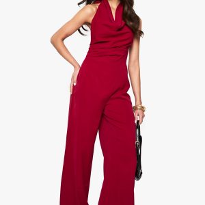 Satin Cowl Neck Jumpsuit