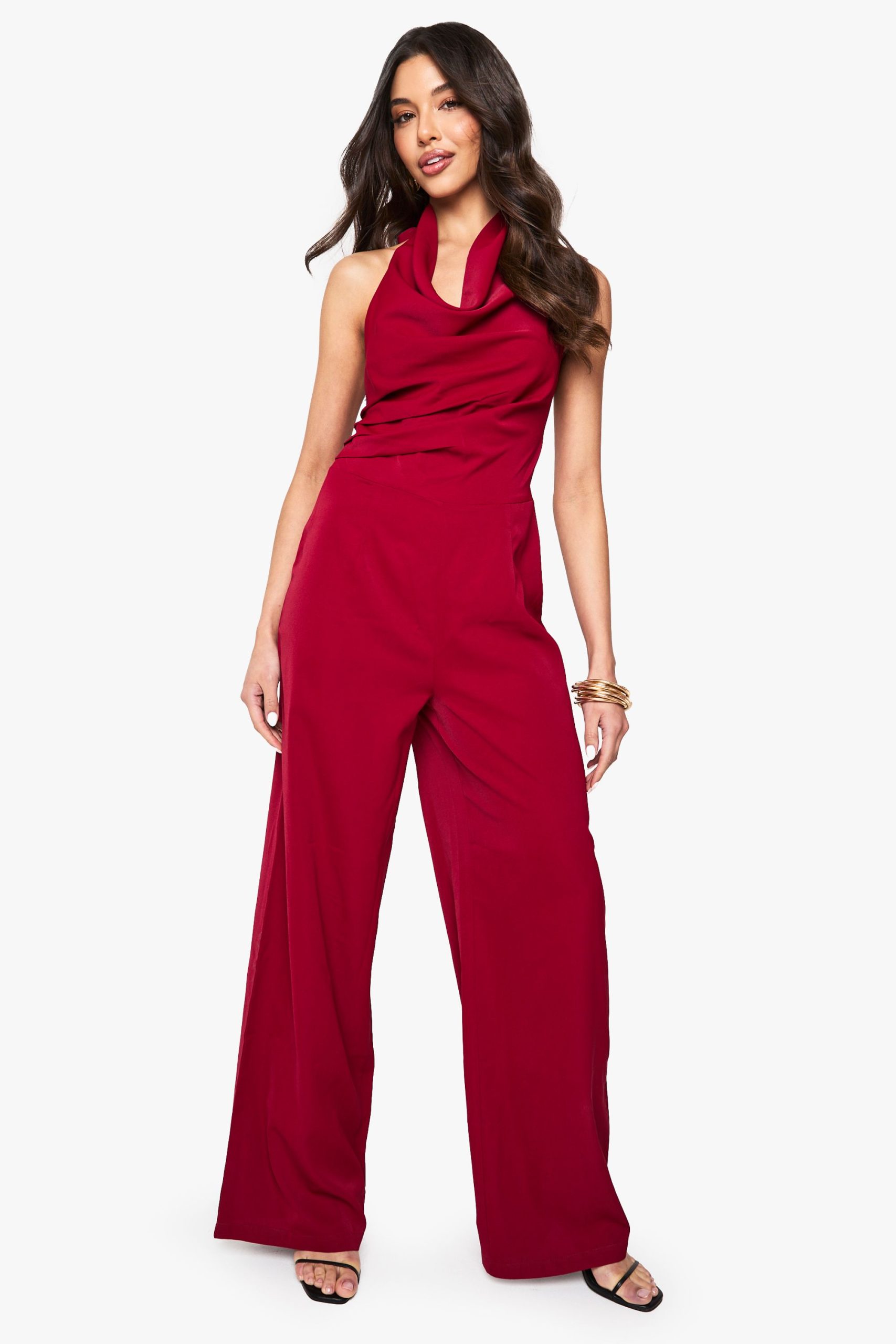 Satin Cowl Neck Jumpsuit - Image 3