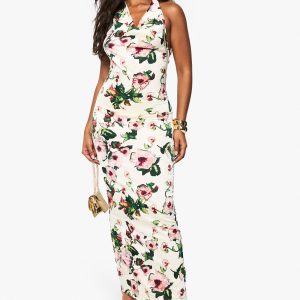 Halterneck Maxi Slip Dress