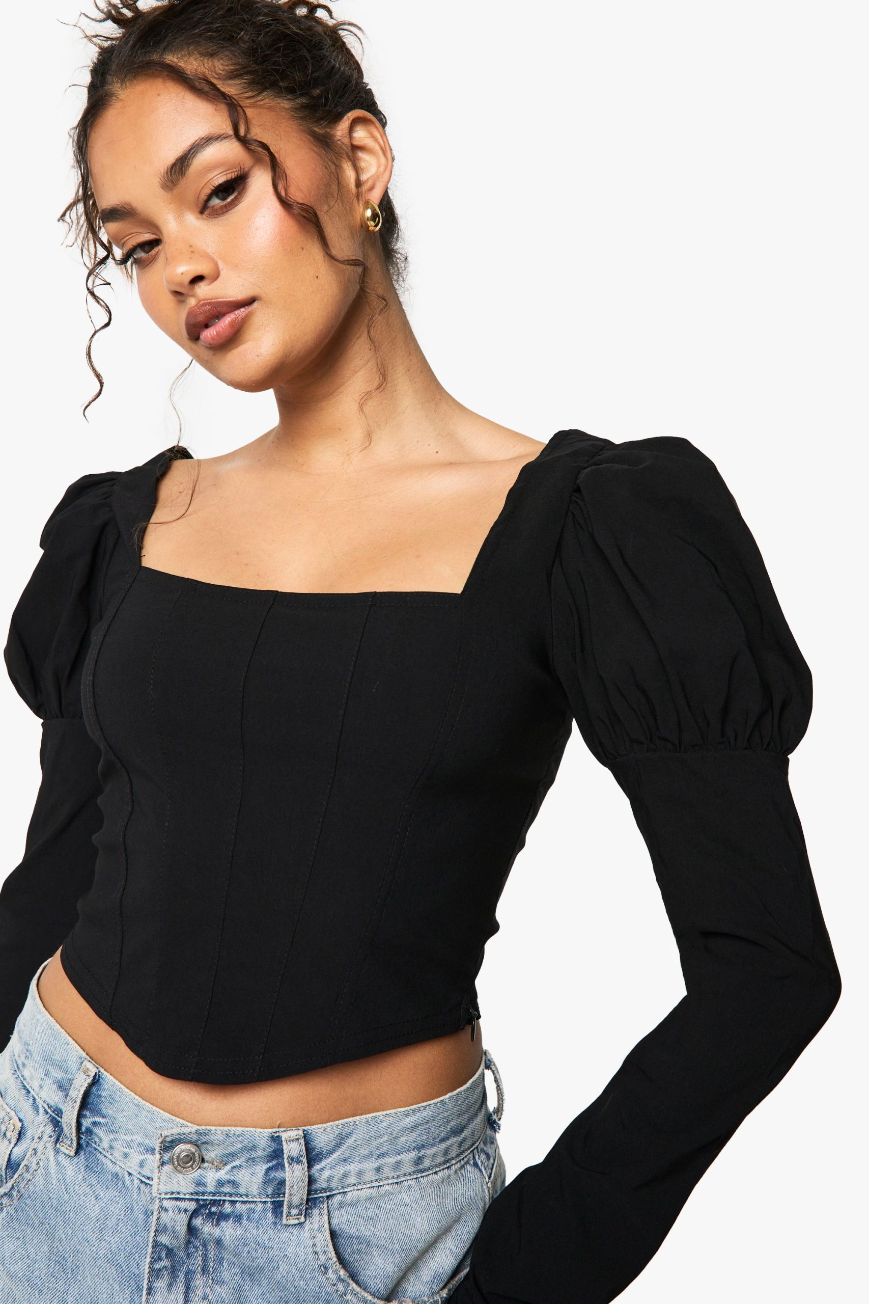 Bengaline Puff sleeve Square neck top - Image 4