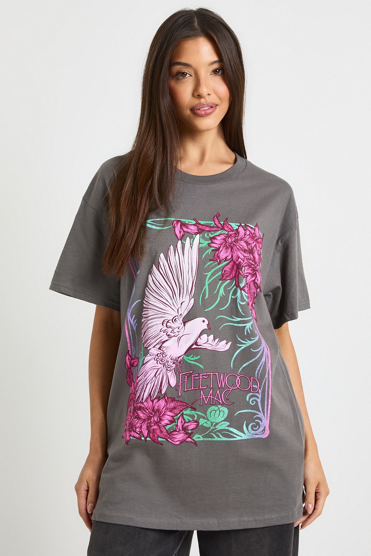 FLEETWOOD MAC BIRD LICENSE OVERSIZED PRINTED T-SHIRT