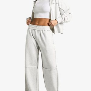 Exposed Seam Wide Leg Jogger