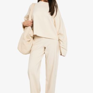 Straight Leg Seam Detail Interlock Jogger