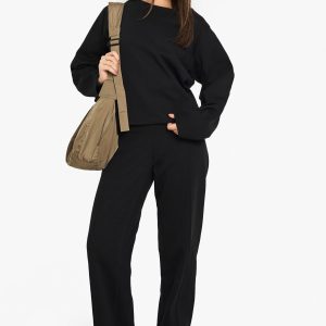 Straight Leg Seam Detail Interlock Jogger