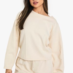 Cinched Waist Interlock Sweatshirt
