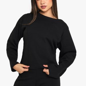 Cinched Waist Interlock Sweatshirt
