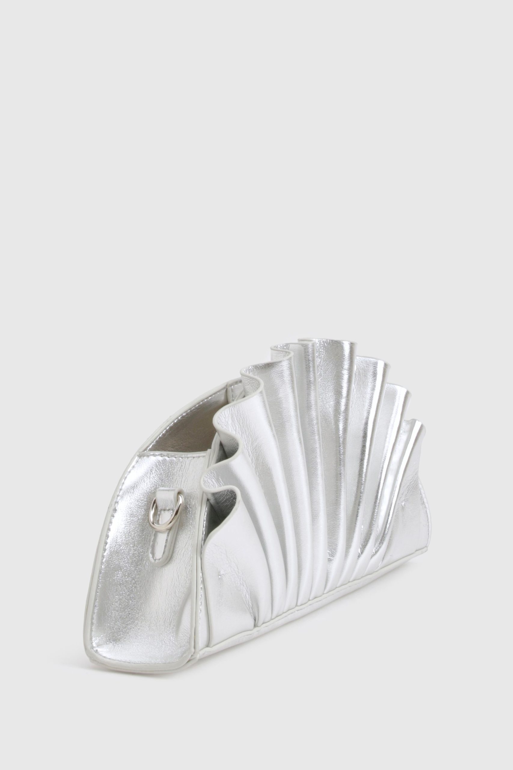 Metallic Ruffle Clutch Bag - Image 3