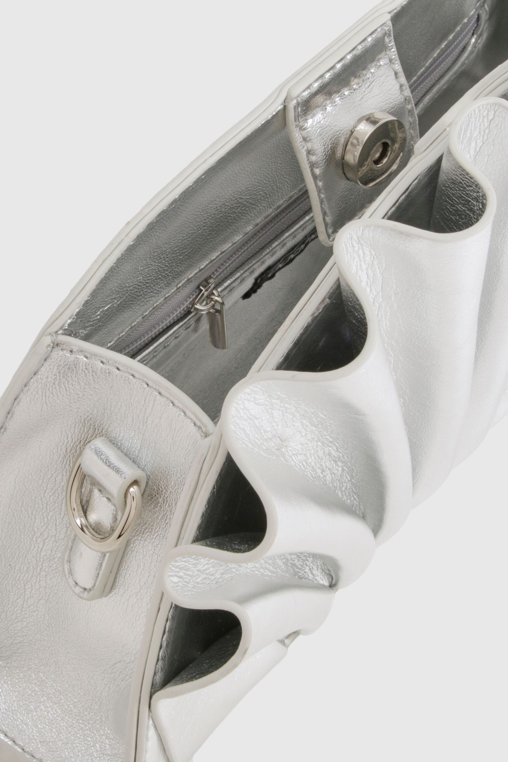 Metallic Ruffle Clutch Bag - Image 4