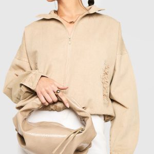 Textured Patent Slouchy Grab Bag