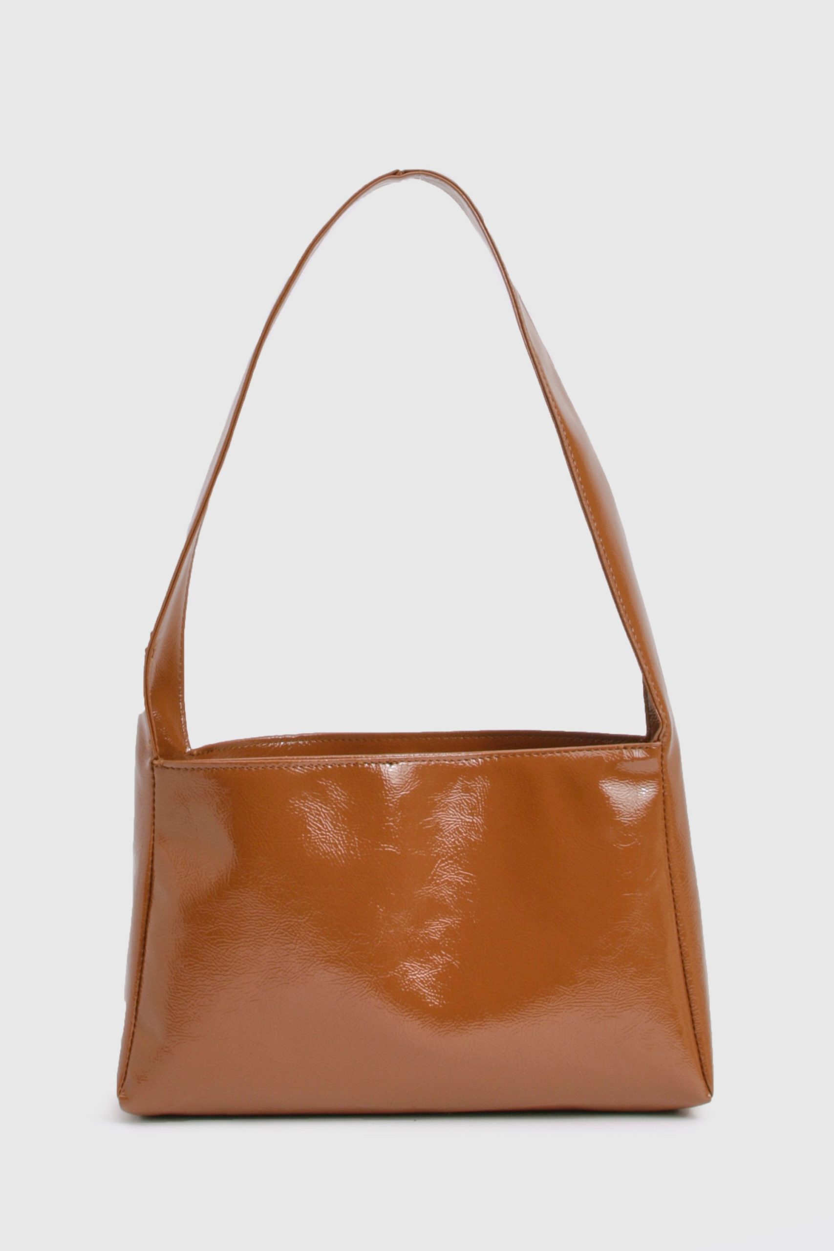 Textured Patent Shoulder Bag - Image 2