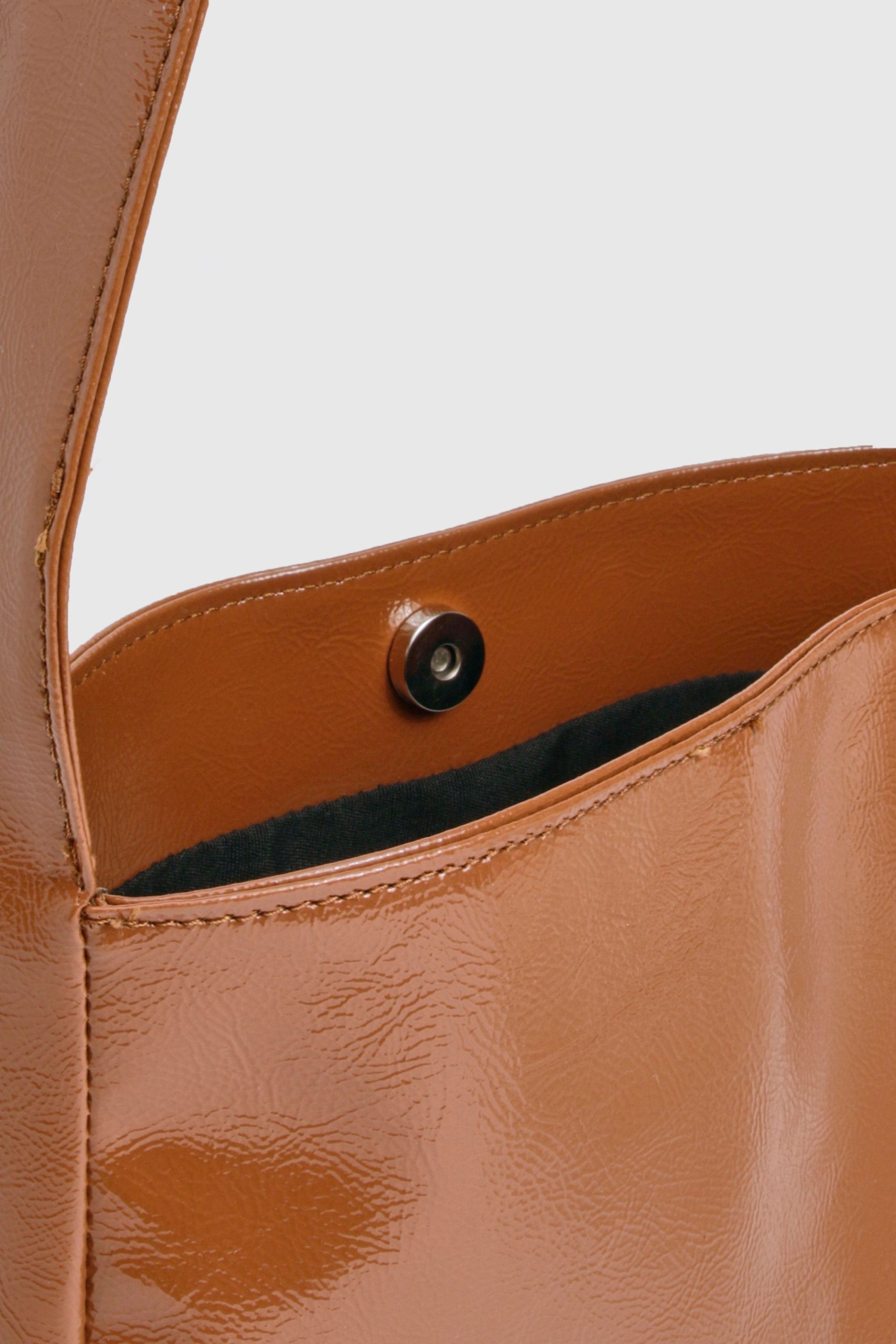 Textured Patent Shoulder Bag - Image 4
