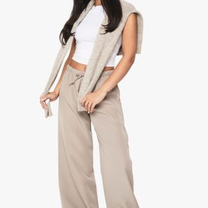 Woven Elasticated Low Rise Wide Leg Trousers