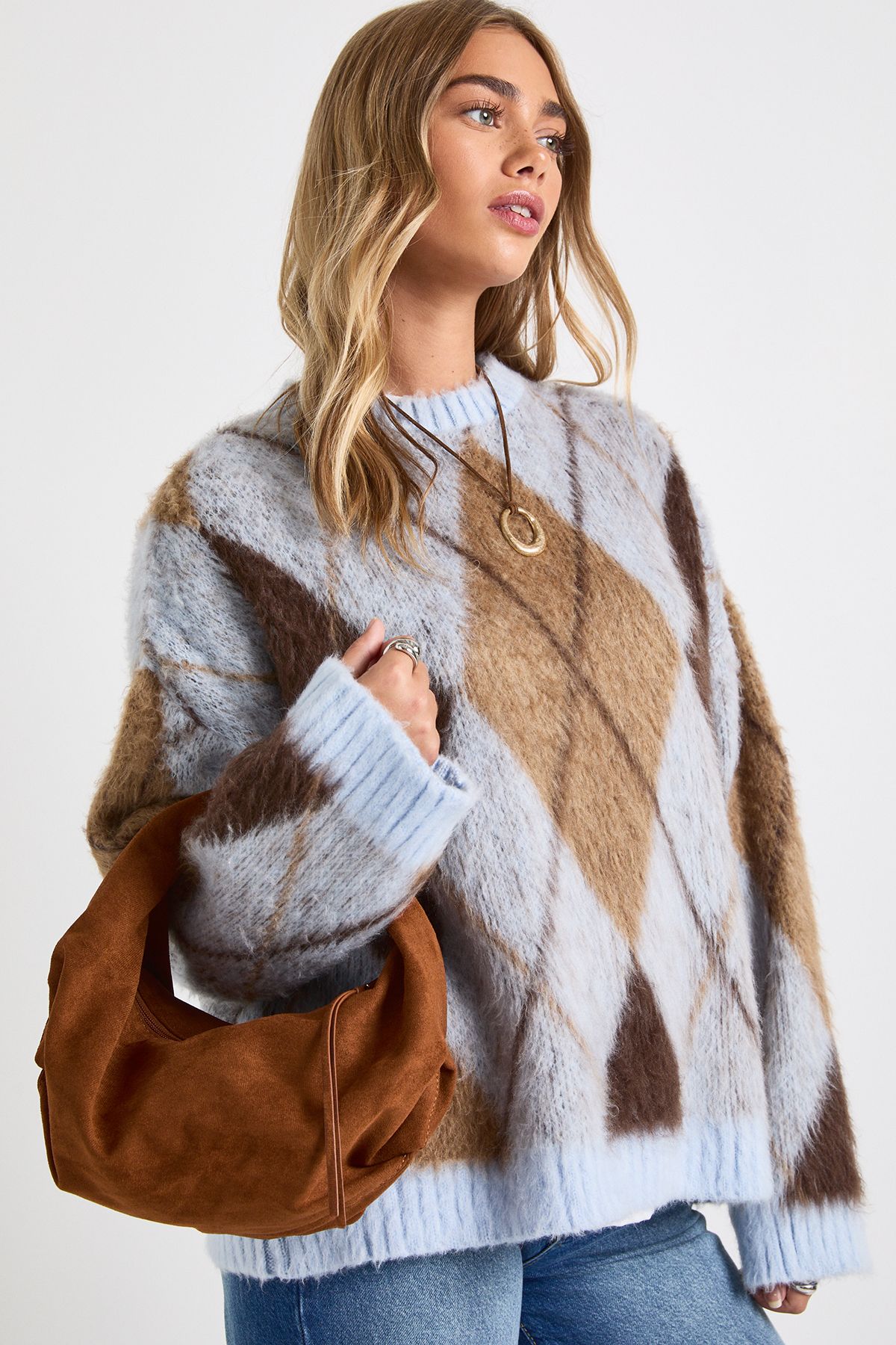Faux Suede Slouchy Grab Bag