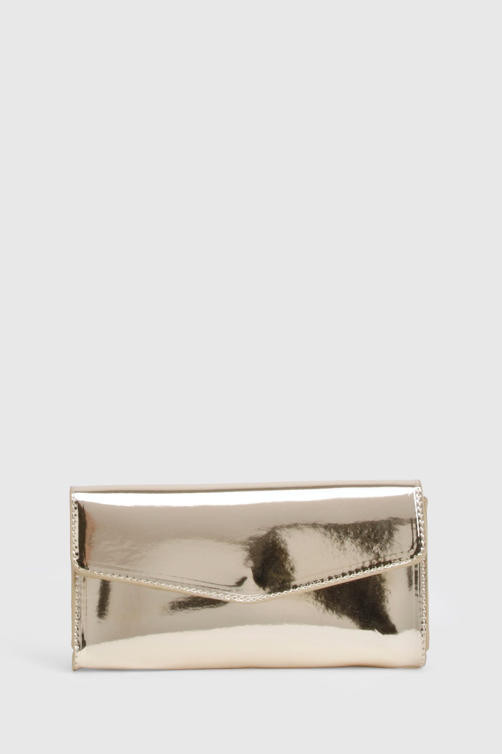 Metallic Fold Over Clutch Bag - Image 2