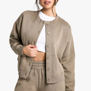 High Neck Fleece Cardigan