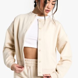 High Neck Fleece Cardigan