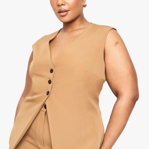 Plus Cinched Waist Waistcoat