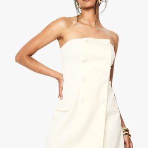 Double Breasted Bandeau Tailored Mini Dress