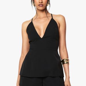 Strappy V Neck Tailored Playsuit
