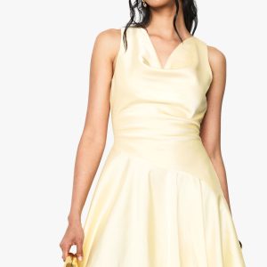 Satin Dropped Waist Mini Dress