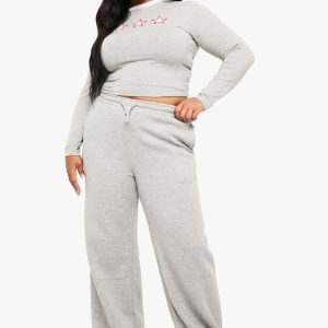 Plus Star Icon Wide Leg Jogger
