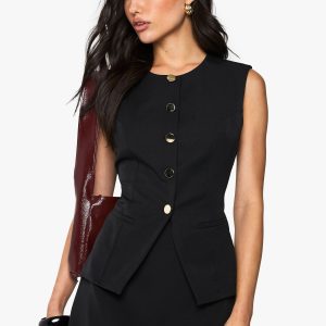 Gold Button Tailored Waistcoat
