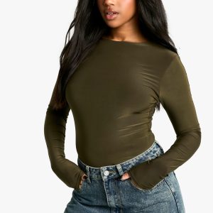 Double Layer Slinky Long Sleeve Top