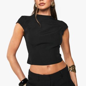 High Neck Tailored Top